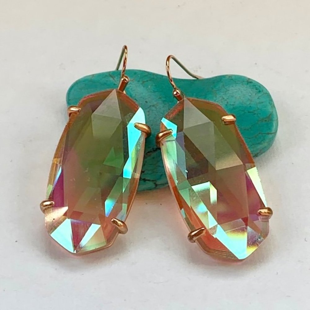 Kendra Scott Rose Gold Esme Dichroic Earrings